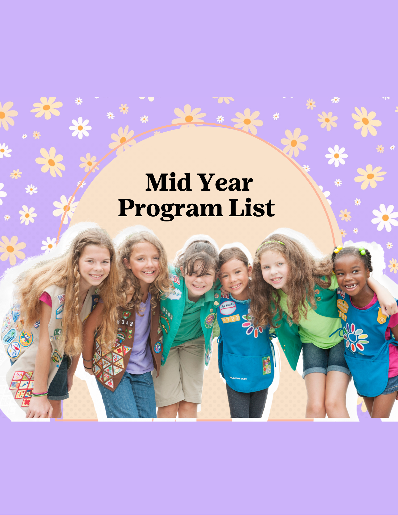 Girl Scouts Winter Program Guide 2024-2025 with two girls near a mountain