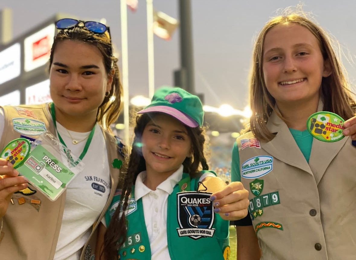 Girl Scouts Posing at an Event